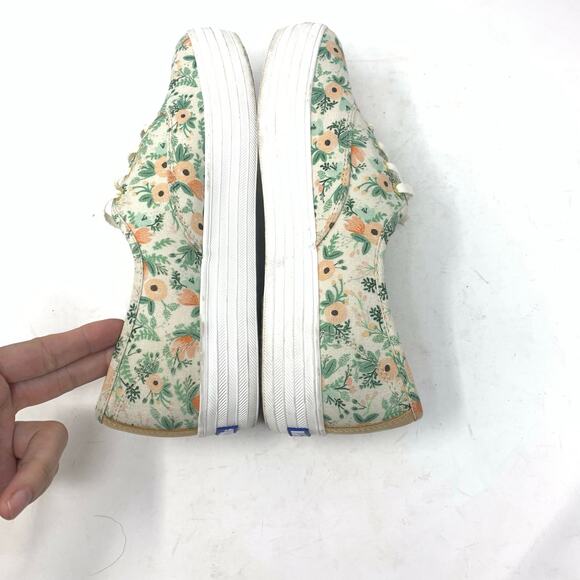 Keds x Rifle Paper Pink Green Wildflower Triple Decker Platform Sneaker Floral 9 - Picture 5 of 8
